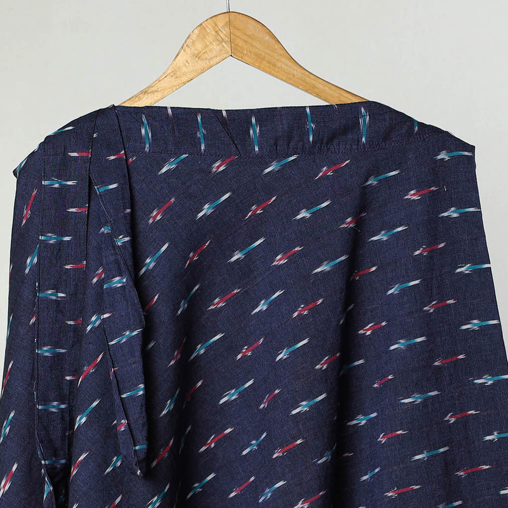 Blue Wrap Around Cotton Pochampally Ikat Skirt