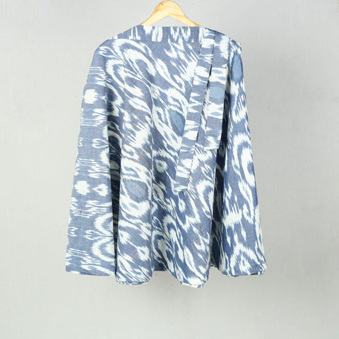 Blue Wrap Around Cotton Pochampally Ikat Skirt 