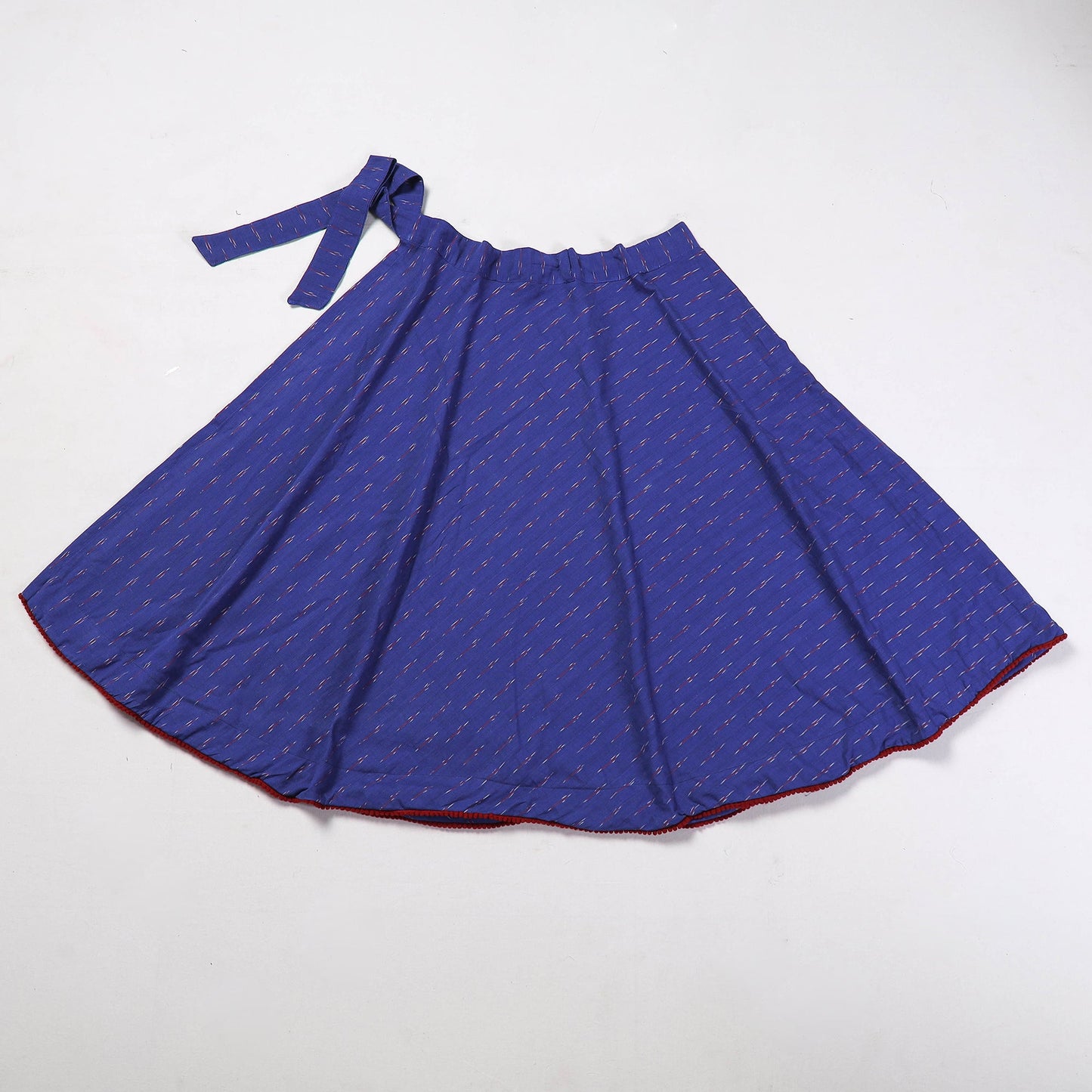 Blue Wrap Around Cotton Pochampally Ikat Skirt
