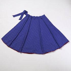 Blue Wrap Around Cotton Pochampally Ikat Skirt
