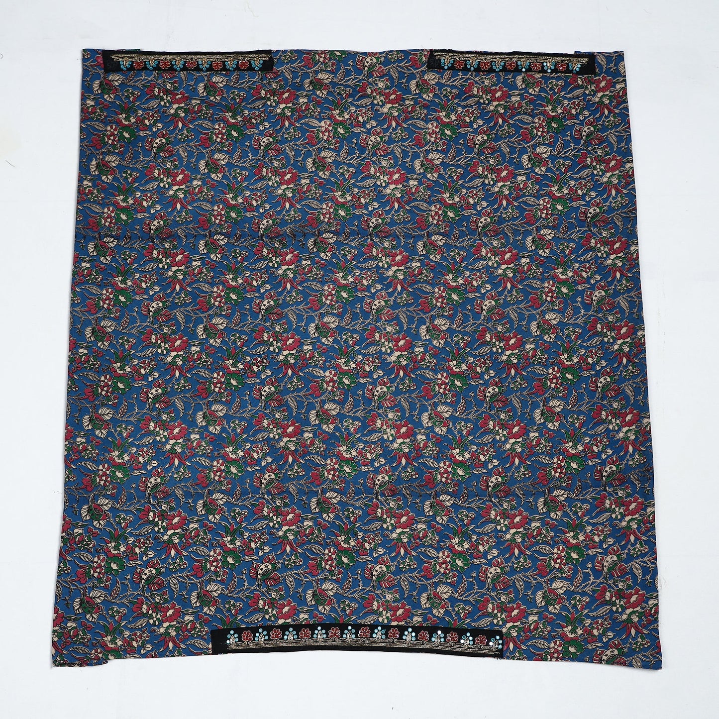 Blue - zardozi hand embroidered kalamkari cotton blouse