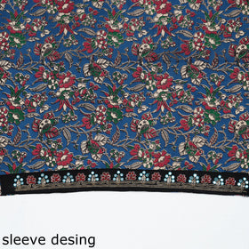 Blue - zardozi hand embroidered kalamkari cotton blouse