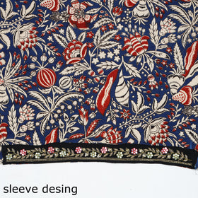 Buy Zardozi Hand Embroidered Kalamkari Cotton Blouse Piece 08 Online at iTokri.com