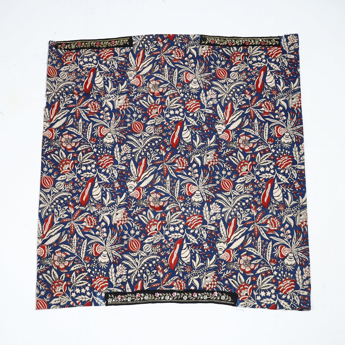 Buy Zardozi Hand Embroidered Kalamkari Cotton Blouse Piece 08 Online at iTokri.com