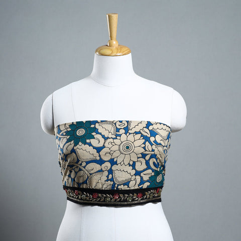 Buy Zardozi Hand Embroidered Kalamkari Cotton Blouse Piece 32 Online at iTokri.com