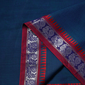 Blue Zari Border Dharwad Cotton Fabric