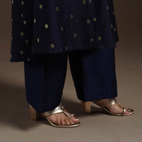Blue Zari Buti A-Line Spun Dupion Silk Kurta Set (Set of 2)