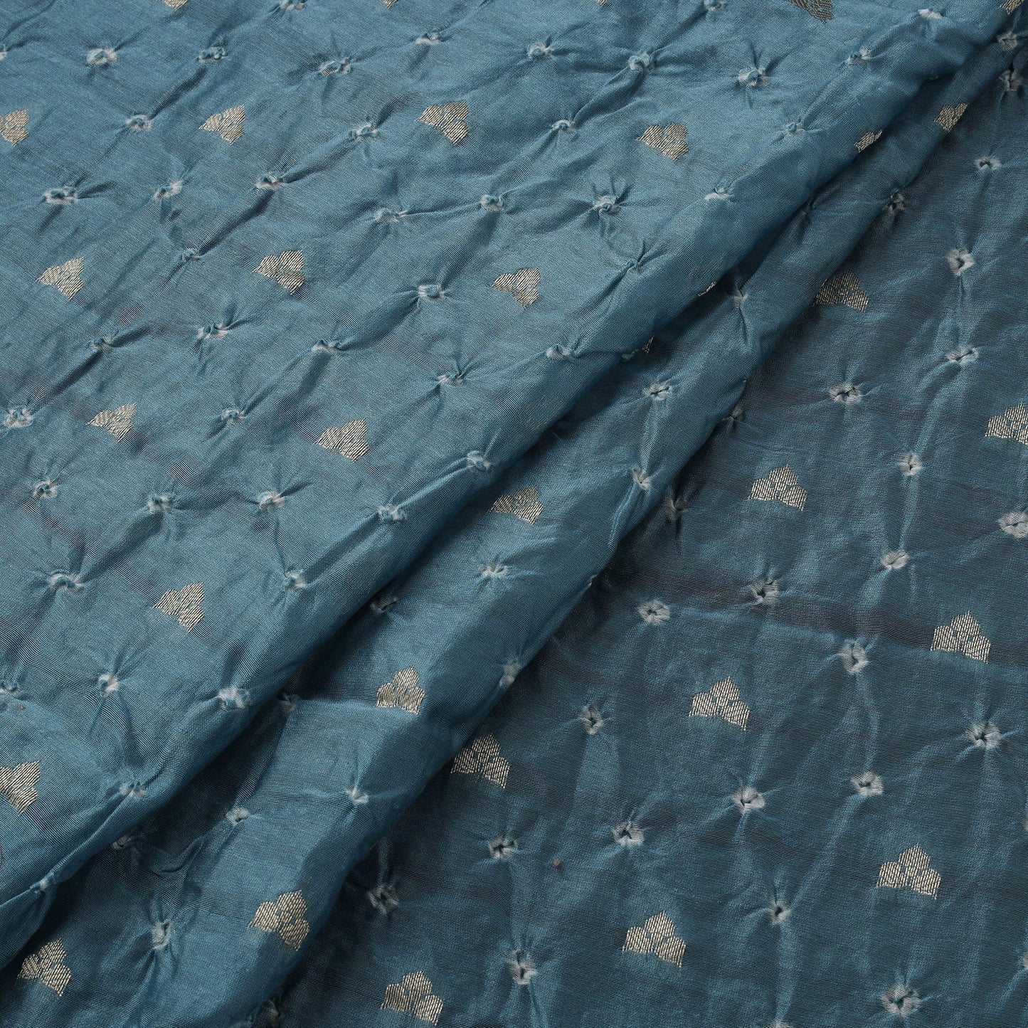 Zari buti silk tie-dye bandhani fabric 02 - handcrafted