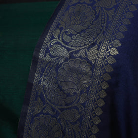 Blue - zari work banarasi silk dupatta 18 - handcrafted