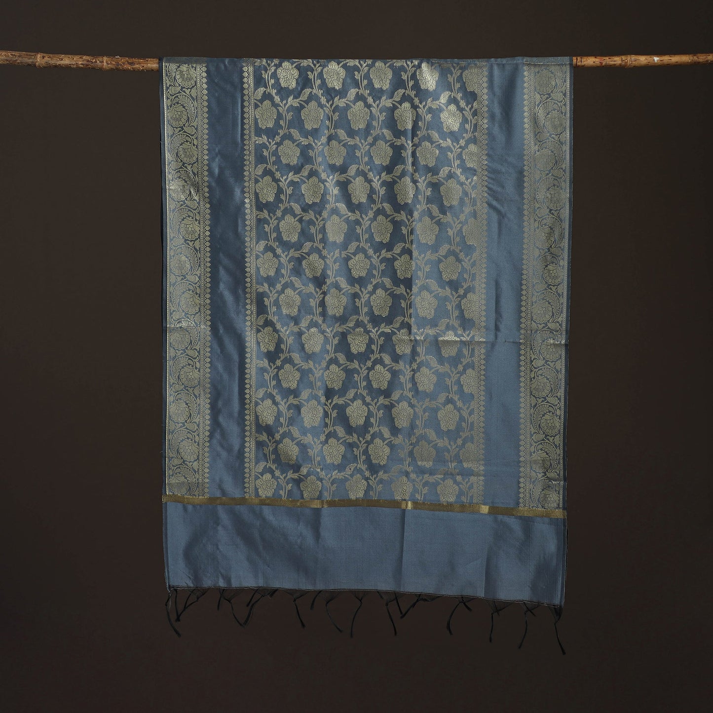 Zari work banarasi silk dupatta 19 - handcrafted