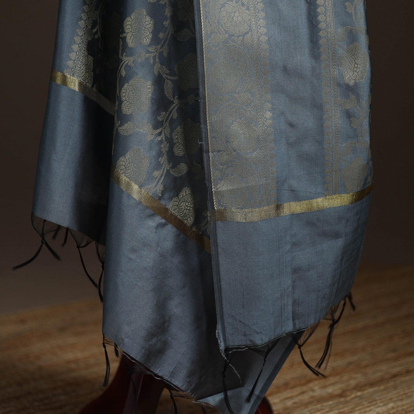 Zari work banarasi silk dupatta 19 - handcrafted