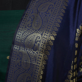 Blue - zari work banarasi silk dupatta 24 - handcrafted