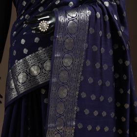 Zari work chiniya silk banarasi saree 15 - handcrafted