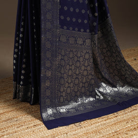 Zari work chiniya silk banarasi saree 15 - handcrafted