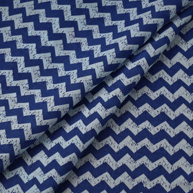  Blue Zigzag Jaipur Printed Cotton Fabric 