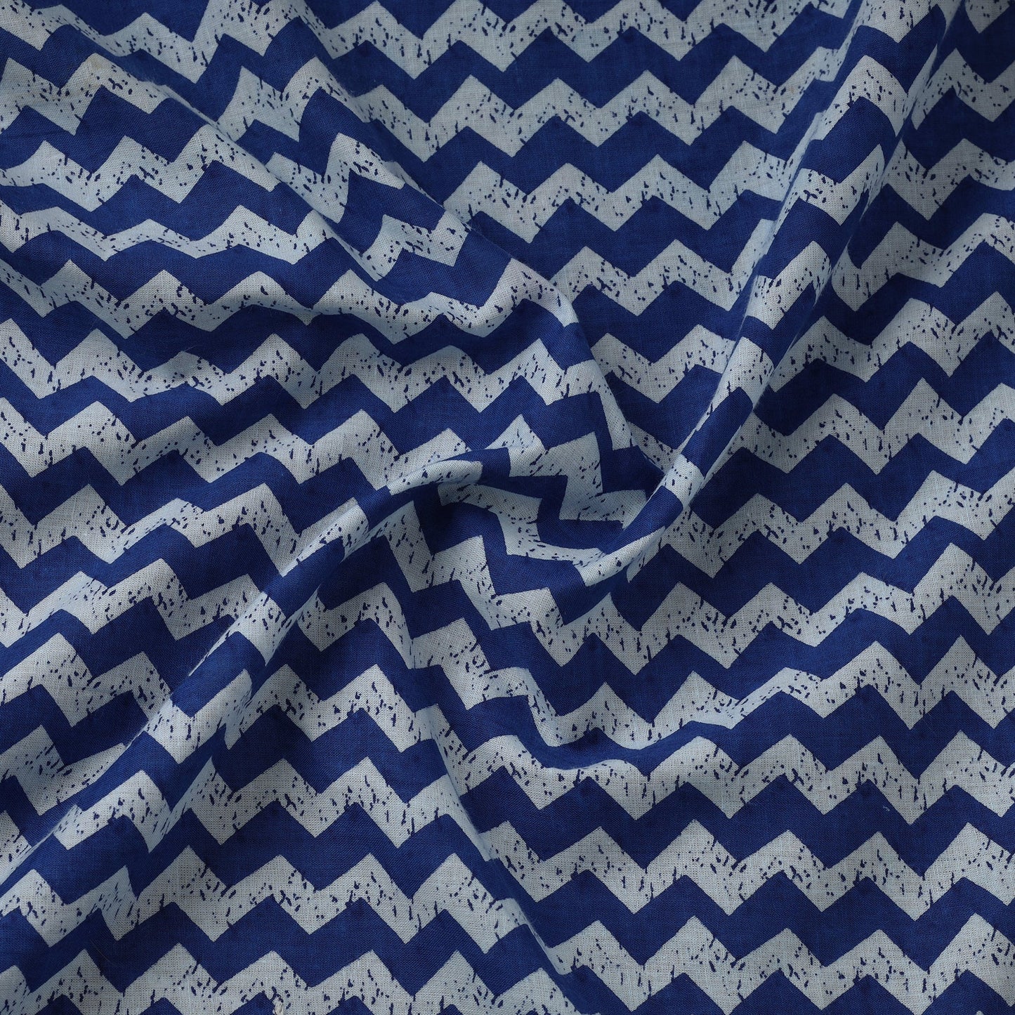  Blue Zigzag Jaipur Printed Cotton Fabric 