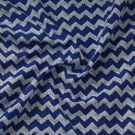  Blue Zigzag Jaipur Printed Cotton Fabric 