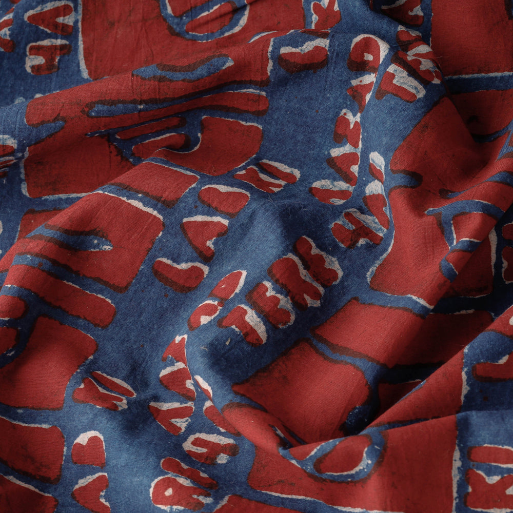 बोल Ki Lab Azad Hain Tere - Blue Cotton Bindaas Block Print Fabric