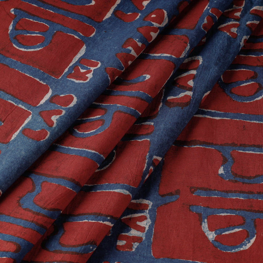 बोल Ki Lab Azad Hain Tere - Blue Cotton Bindaas Block Print Fabric