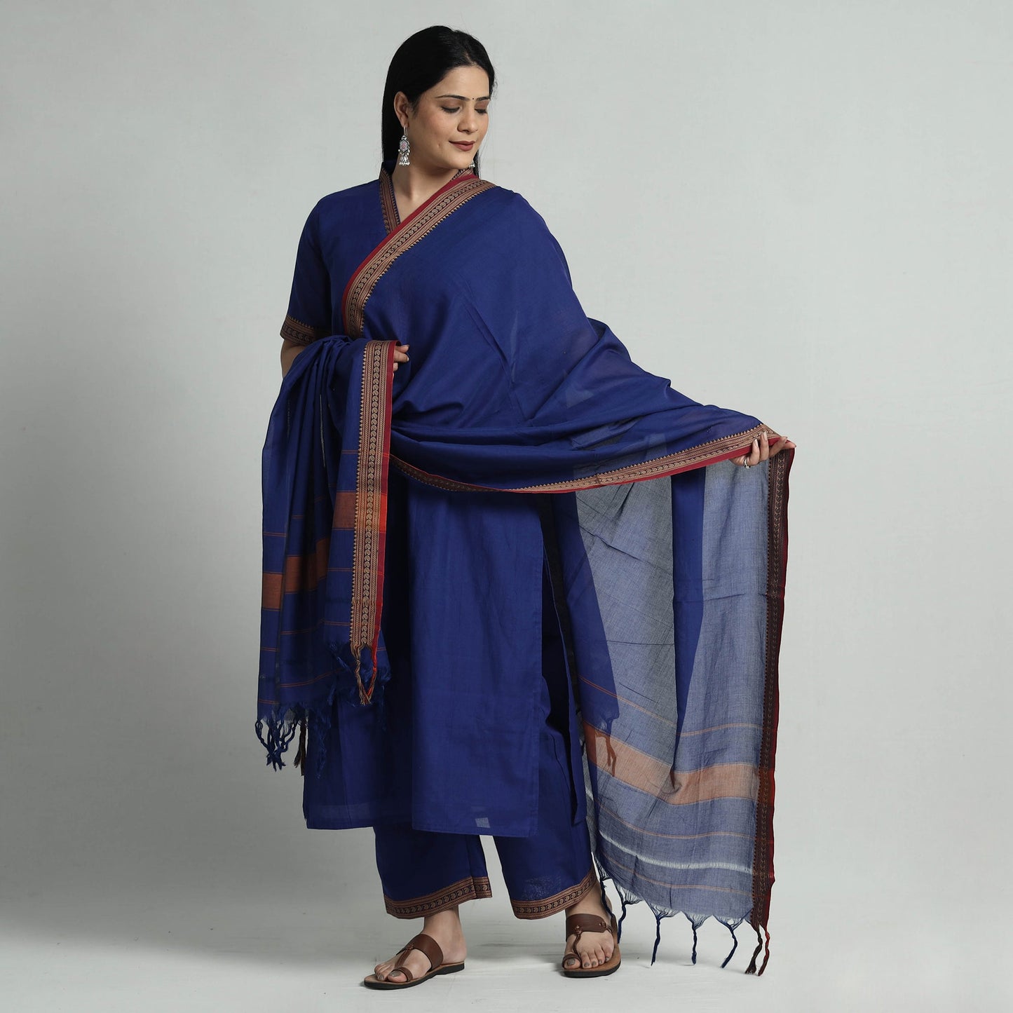 Buy Dharwad Cotton Kurta with Palazzo & Dupatta Set Online at iTokri.com
