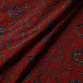  Bold Red Block Print Cotton Ajrakh Fabric