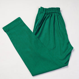 Bottle Green - Cotton Tapered Casual Pant for Women