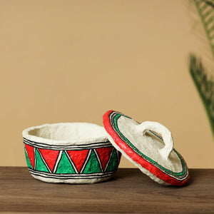 Madhubani Handpainted Paper Mache Home Decor Item