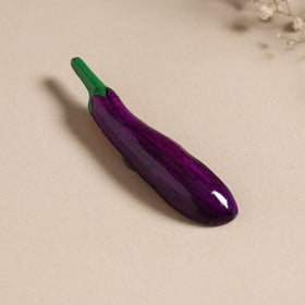 Brinjal - handpainted terracotta magnet 12 - handcrafted