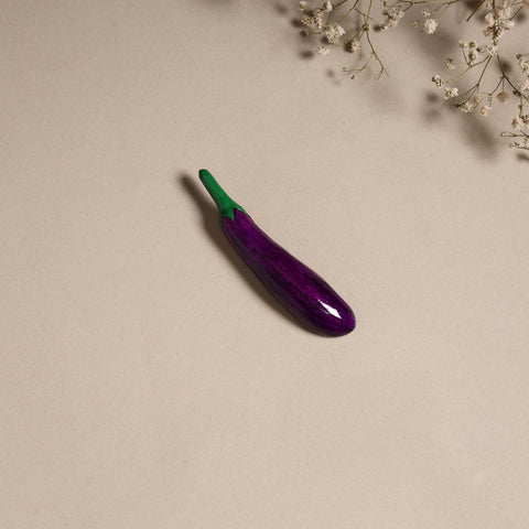 Brinjal - handpainted terracotta magnet 12 - handcrafted