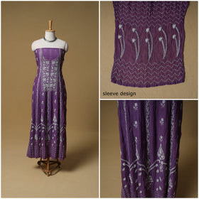 Lucknowi Chikankari Heavy Beadwork Mul Chanderi Semi Stitched Dress Material: Kurta with Dupatta 01
