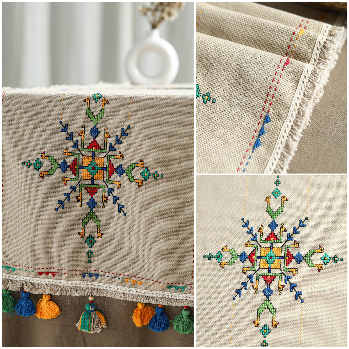 Tribal Hand Embroidered Table Runner by Kamli 09