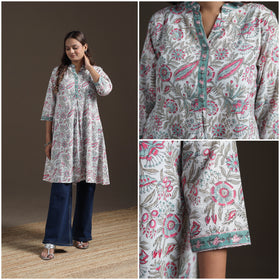 Sanganeri Floral Print Cotton A-Line Kurta for Women 01