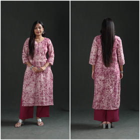 Hand Batik Print Cotton Straight Long Kurta for Women 12