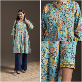 Sanganeri Floral Print Cotton A-Line Kurta for Women 03