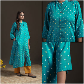Bandhani Tie-Dye Cotton A-Line Long Kurta for Women 24