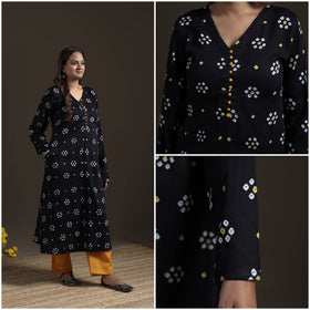 Bandhani Tie-Dye Cotton A-Line Long Kurta for Women 02