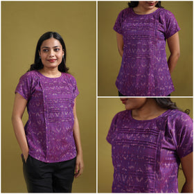 Pochampally Ikat Cotton Crop Top for Women 16
