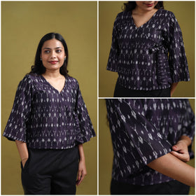 Pochampally Ikat Mercerised Cotton Crop Top for Women 12