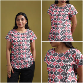 Pochampally Ikat Mercerised Cotton Crop Top for Women 04