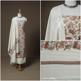 Woolen Heavy Embroidered Unstitched Dress Material: Kurta, Bottom & Dupatta 23