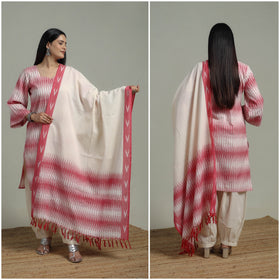 Pochampally Ikat Cotton Suit Set with Dupatta for women 02