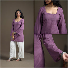 Jacquard Cotton Short Kurta for Women 34