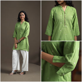 Jacquard Cotton Short Kurta for Women 29