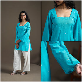 Jacquard Cotton Short Kurta for Women 36