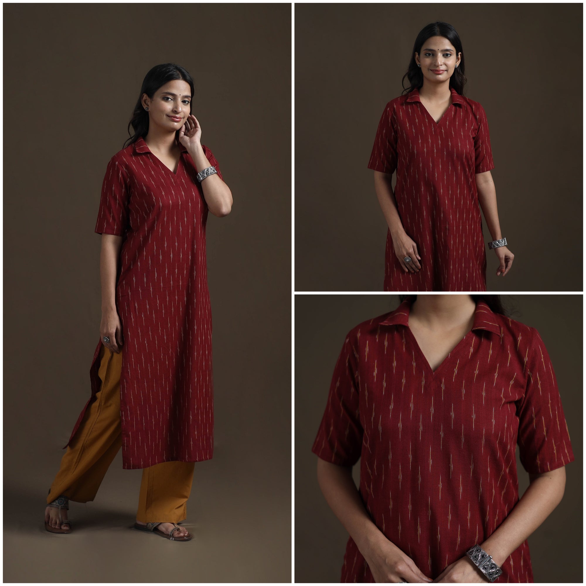 Pochampally Ikat Cotton Straight Kurta for Women 13