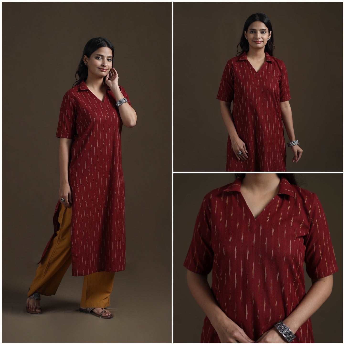 Pochampally Ikat Cotton Straight Kurta for Women 13