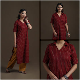 Pochampally Ikat Cotton Straight Kurta for Women 13