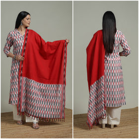 Pochampally Ikat Cotton Suit Set with Dupatta for women 20