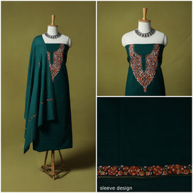 Hand Embroidered Cotton Kashida 3pc Unstitched Dress Material Suit Set 62