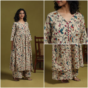 Kalamkari Printed Cotton 2pc Kurta Set for women 06